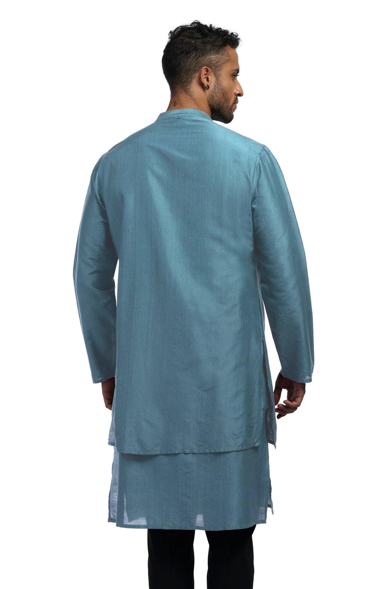 Layered cotton silk Qurta - NavNiv