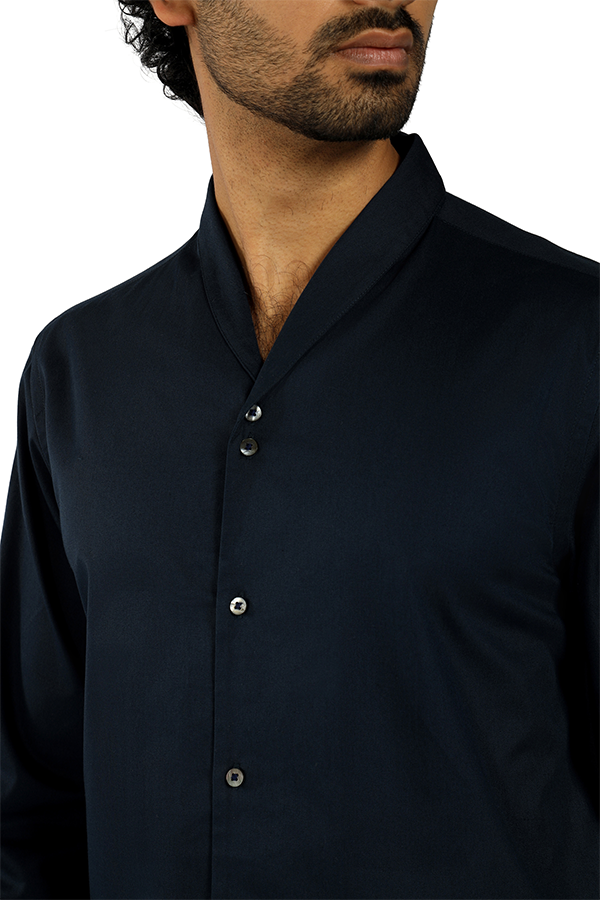 Cotton full sleeve Qurta Shirt with shawl collar