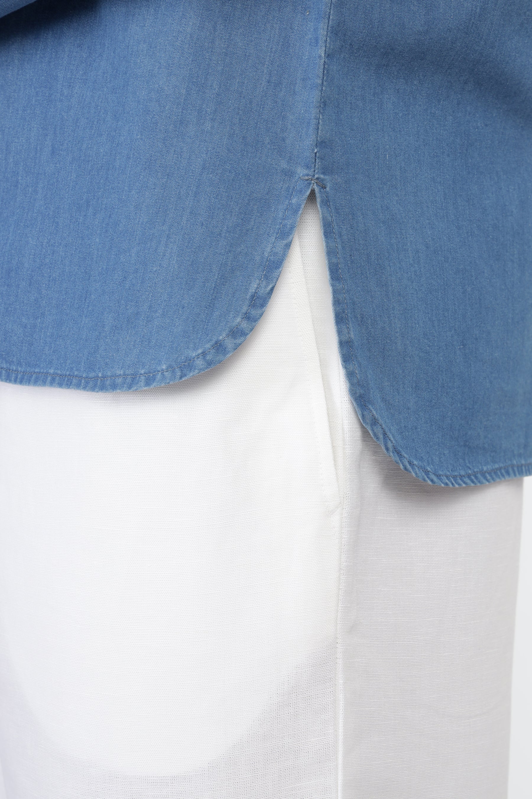 Denim Qurta Shirt with Toggle Buttons