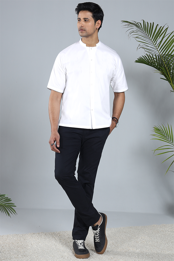 Kaftan sleeve Cotton Qurta shirt with piping at sleeve edge