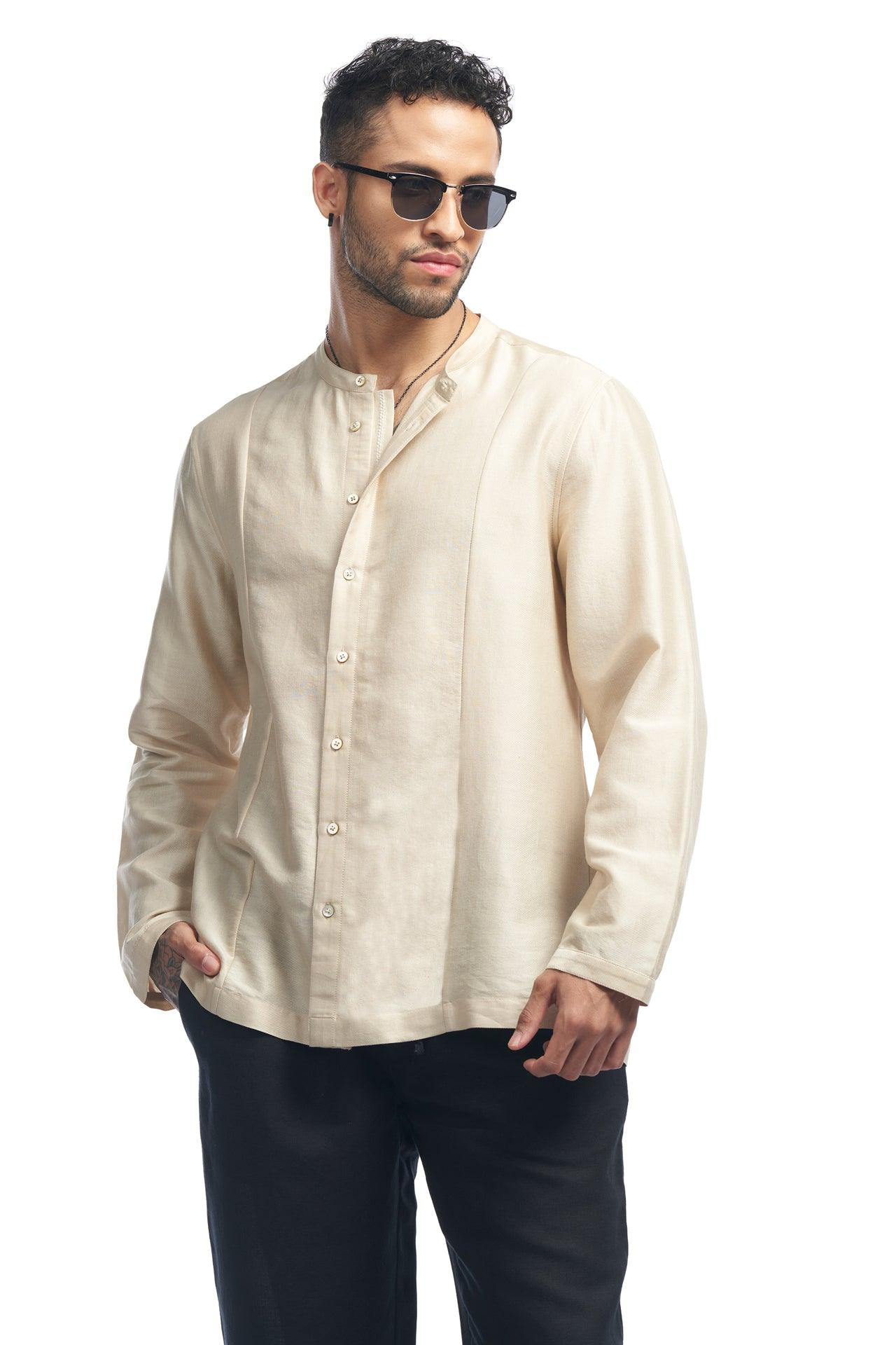 cotton silk princes seam Qurta Shirt - NavNiv